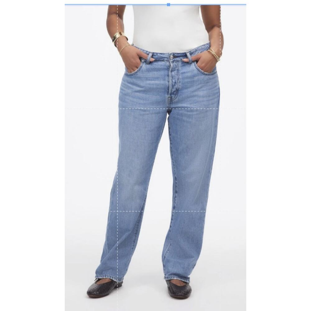 Madewell The Curvy Dean Easy Straight Jeans WMNS Sz 27 Blue Denim NU083 Mid Rise